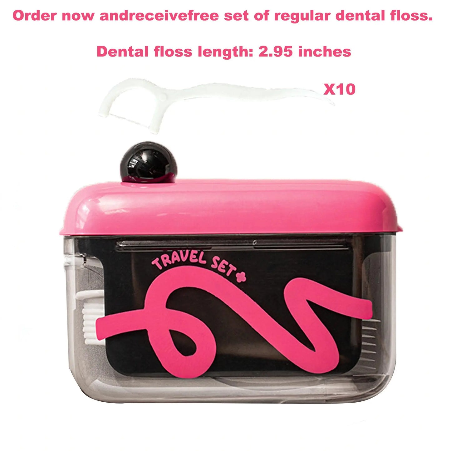 Travel-sized storage case - features an automatic pop-up dispenser, portable and refillable, perfect for oral care at home, in restaurants, and while traveling.