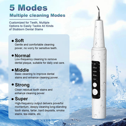 Ultrasonic Dental Plaque Remover for Humans & Pets - Professional Teeth Cleaning Kit for Tartar & Stain Removal, Safe & Gentle Electric Toothbrush for Cats, Dogs and People #SummerVibes