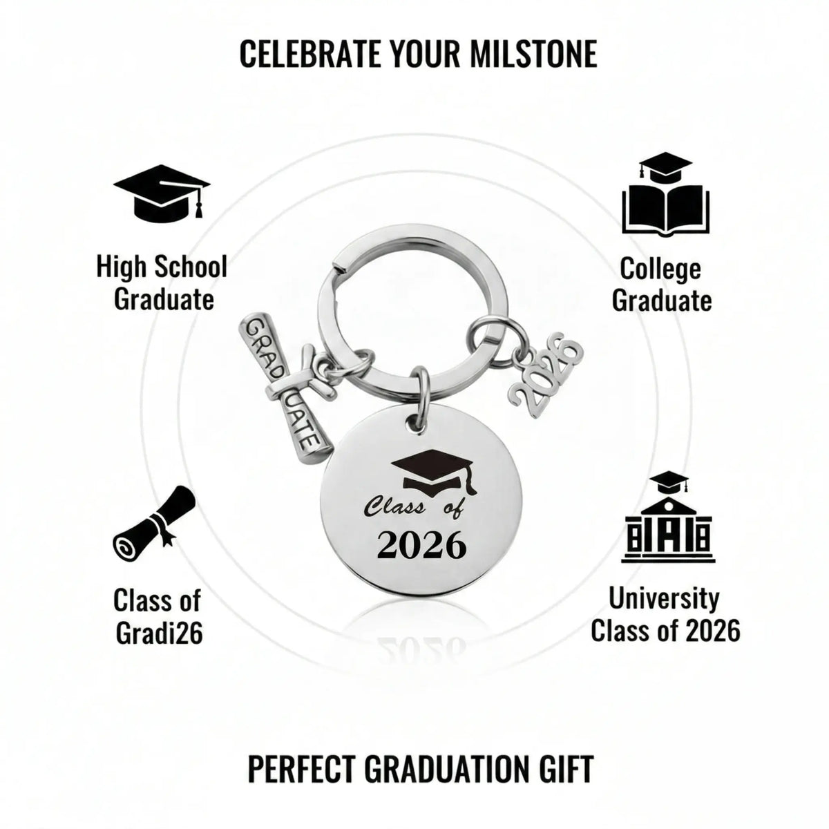 Graduation Gifts for Him Her Class of 2026 Graduation Keychain Grad Gifts Women Men Daughter Son High School College