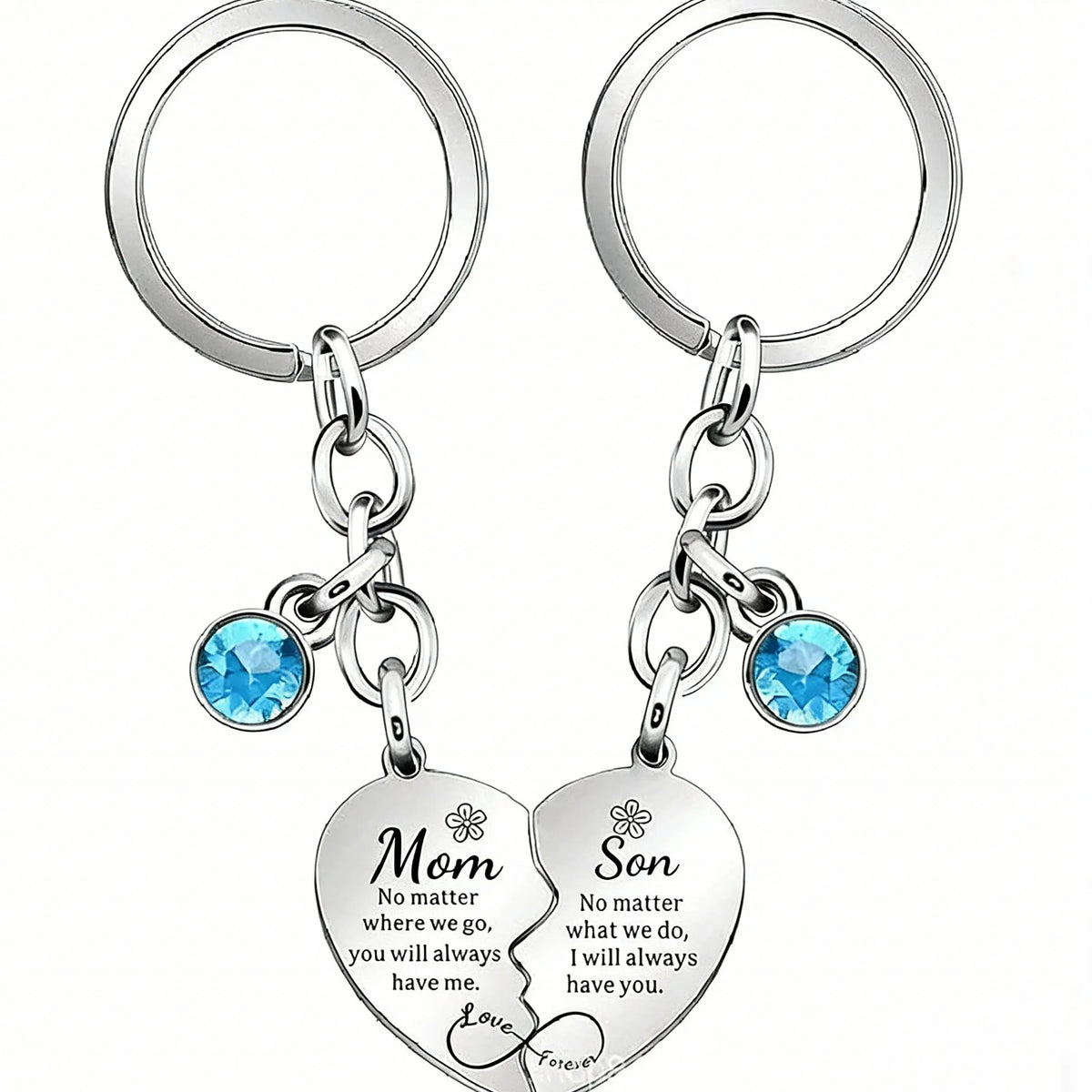 2 Pcs Mother/Father Daughter Heart Matching Keyring Keychain Set Gifts For Mom Mothers Day Gifts from Daughter
