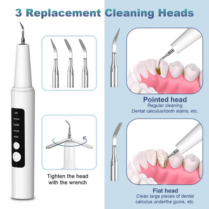 Ultrasonic Dental Plaque Remover for Humans & Pets - Professional Teeth Cleaning Kit for Tartar & Stain Removal, Safe & Gentle Electric Toothbrush for Cats, Dogs and People #SummerVibes
