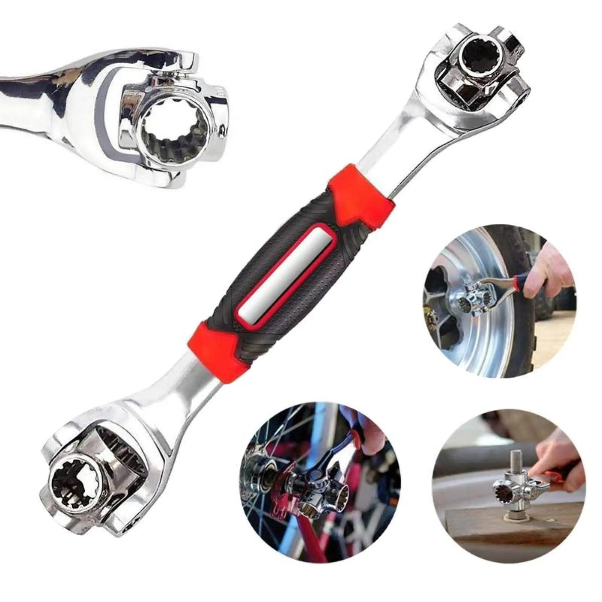 Juego de llaves combinadas, llave universal con cabezal giratorio multifunción de 360 grados, herramienta de llave de tubo 52 en 1, herramienta de llave para reparación de hogar y automóvil.