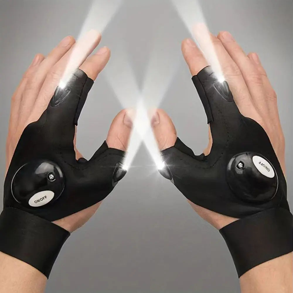 Linterna de guante LED, guantes de pesca luminosos, guantes de luces de dedo para iluminación de mantenimiento de emergencia