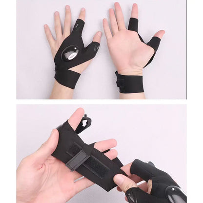 Linterna de guante LED, guantes de pesca luminosos, guantes de luces de dedo para iluminación de mantenimiento de emergencia